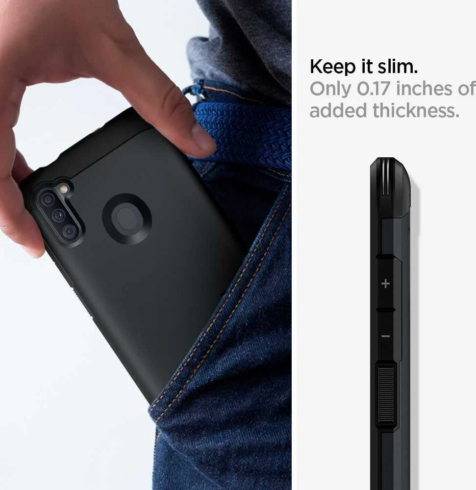 Dėklas Spigen Tough Armor Samsung M115 M11 juodos spalvos ACS00857