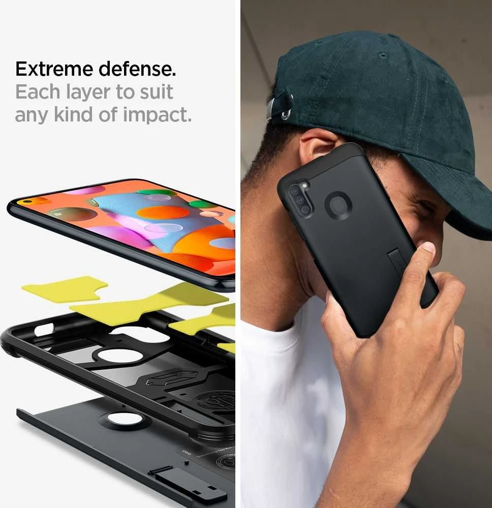 Dėklas Spigen Tough Armor Samsung M115 M11 juodos spalvos ACS00857