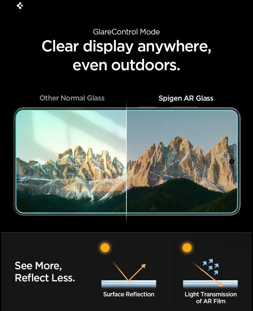 Apsauginis stiklas Spigen GLAS.TR „EZ FIT PRO AC” ANTI REFLECTION 2-pack Samsung Galaxy S26 Clear