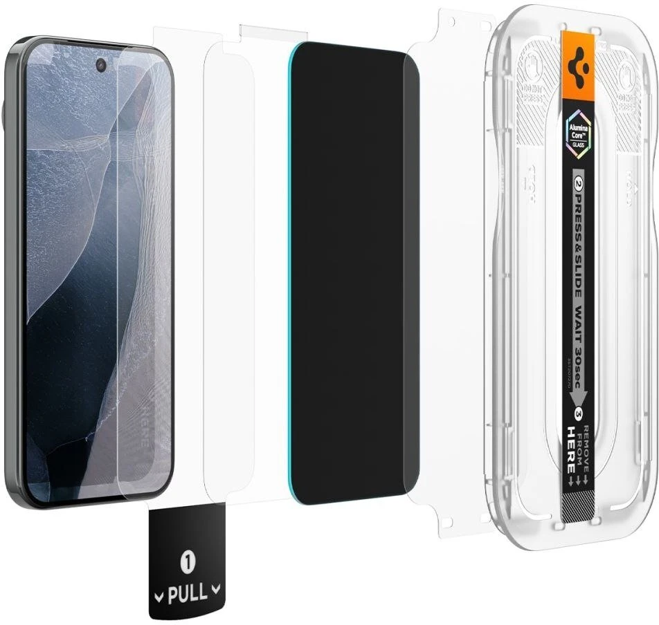 PRIVATUMĄ UŽTIKRINANTIS STIKLAS SPIGEN GLAS.TR EZ FIT PRO AC 2-PACK GOOGLE PIXEL 10 / 11 PRIVACY