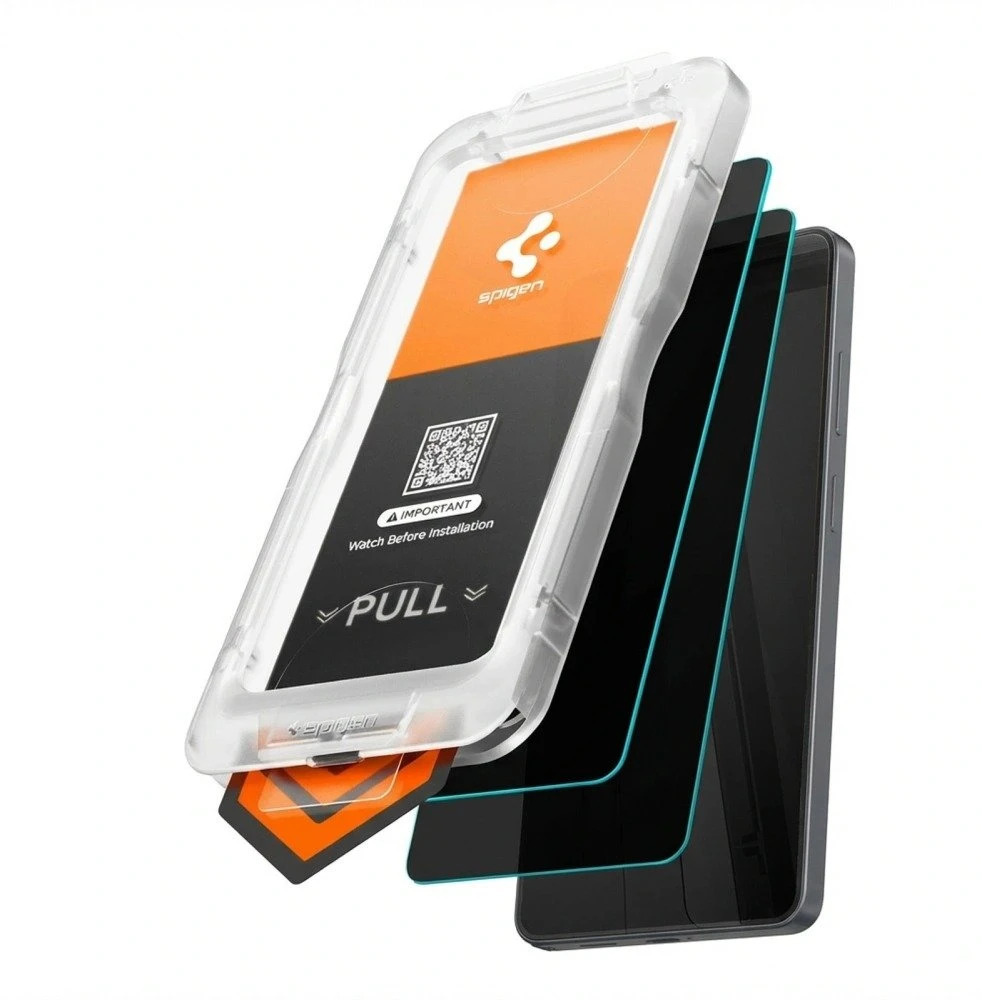 „Spigen Glass tR EZ Fit Pro HD“ (privatumo) 2 vnt., skaidrūs – „Samsung Galaxy S26+“