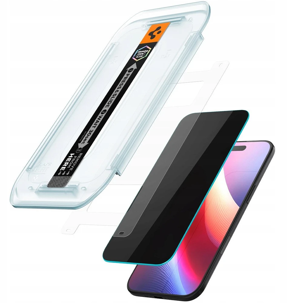 Ekrano apsauginis stiklas Spigen Glass tR EZ Fit (Privacy) 2 Pack, transparency - iPhone Air