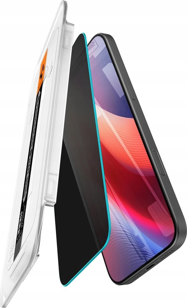 Apsauginis stiklas Apple iPhone 16 Pro / 17 / 17 Pro Spigen Glas.tr „EZ Fit” Privacy 2-pack