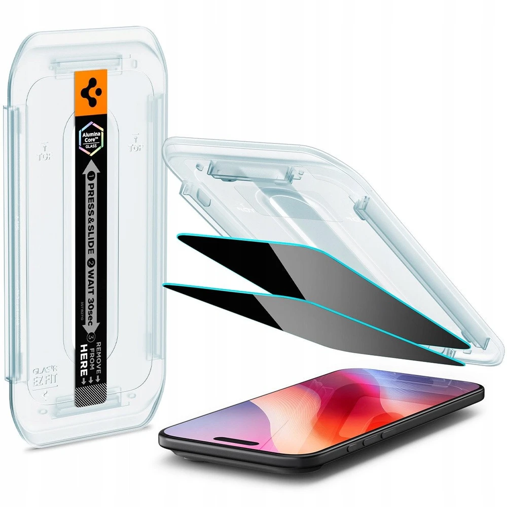 Ekrano apsauginis stiklas Spigen Glass tR EZ Fit (Privacy) 2 Pack, transparency - iPhone Air