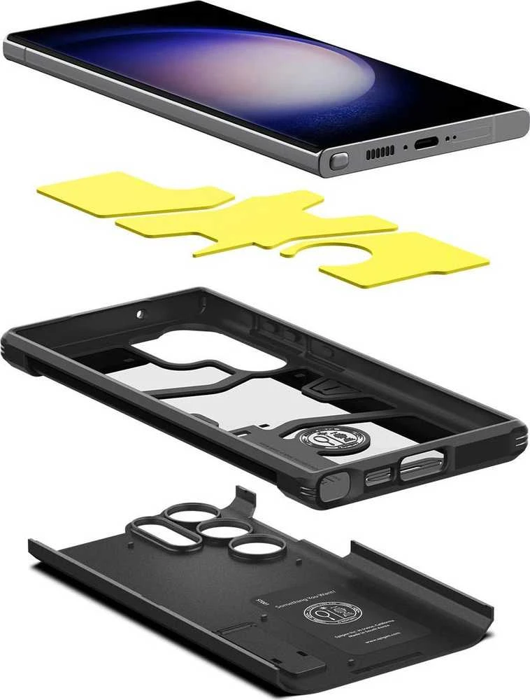 Spigen Tough Armor dėklas skirtas Samsung Galaxy S23 Ultra, spalva - Juoda