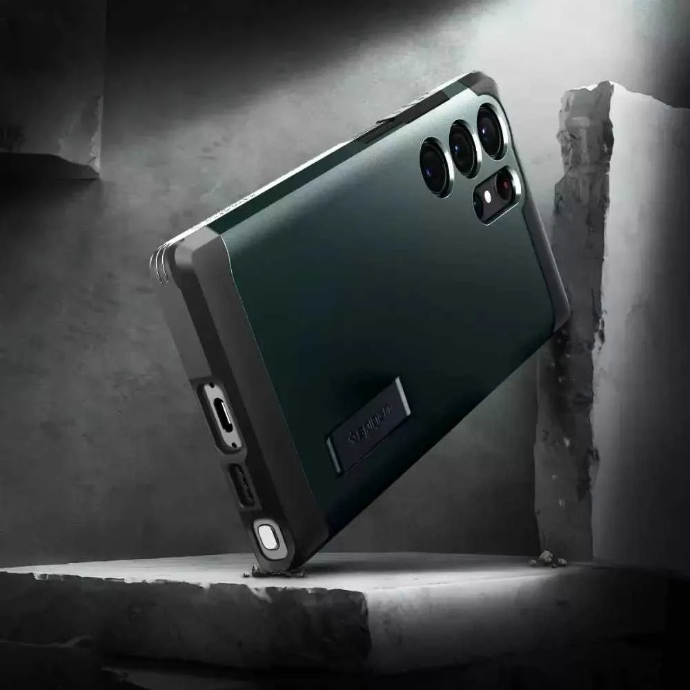 Spigen Tough Armor dėklas skirtas Samsung Galaxy S23 Ultra, spalva - Abyss Green