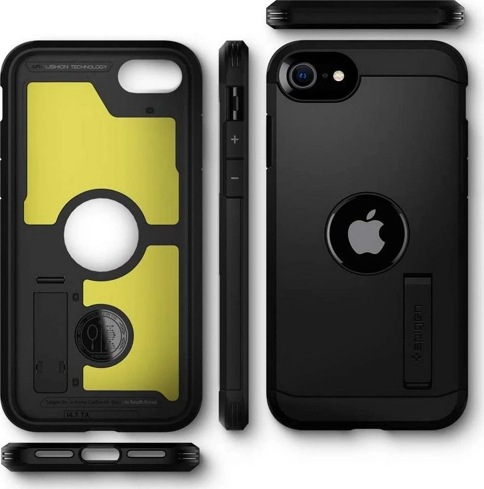 Dėklas Spigen Tough Armor, juodos spalvos – iPhone SE