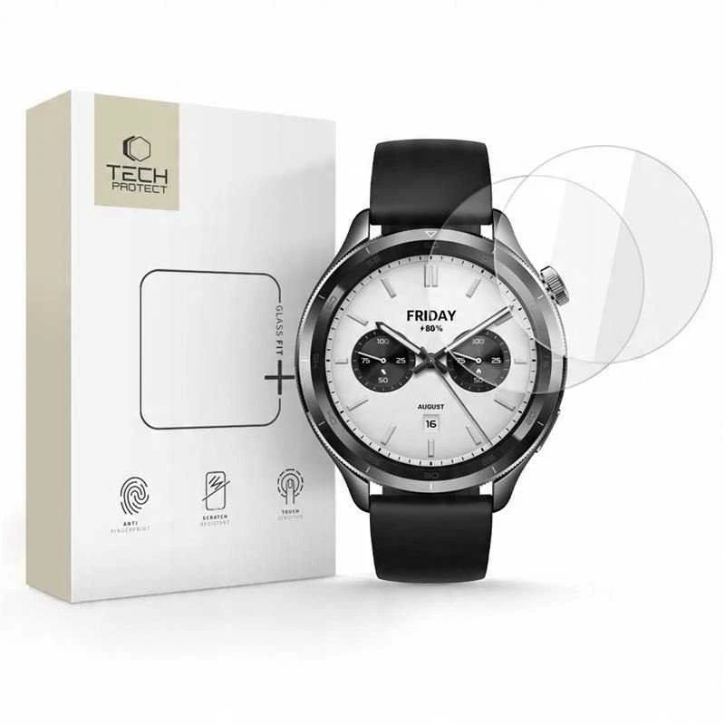 Tech-Protect Glass Fit+ 2-pack apsauginis stiklas skirtas Xiaomi Watch S4 – skaidrus
