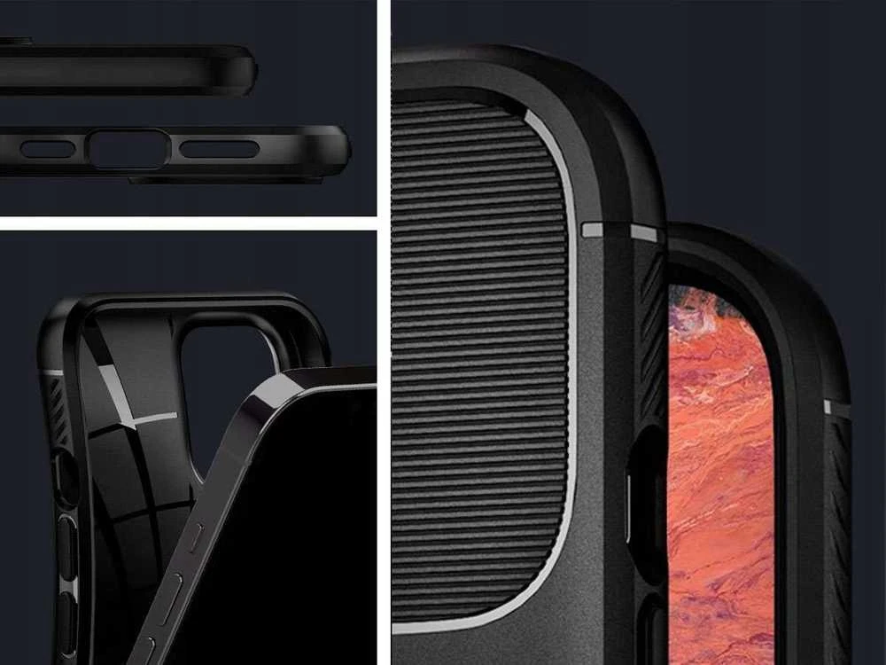 Spigen Rugged Armor – dėklas skirtas Apple iPhone 12 / Apple iPhone 12 Pro Case Juodas