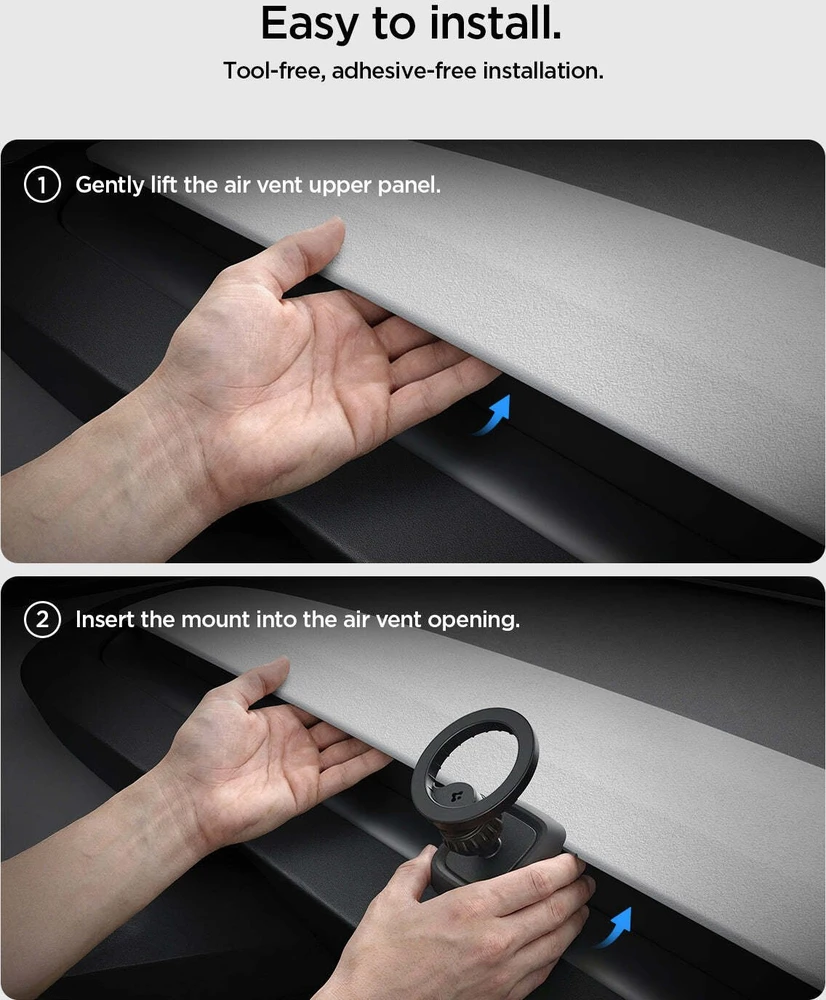 Spigen Tesla Airvent MagSafe laikiklis TAM100, juodas - Tesla Model 3(2024)/Y(Juniper)