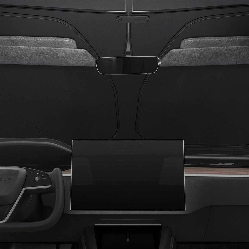 Spigen Tesla automobilio priekinio stiklo saulės skydelis, juodas - Tesla Model X