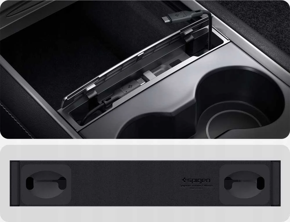 Spigen Tesla kabelių organizavimo stotelė, juoda - Tesla Model Y/3