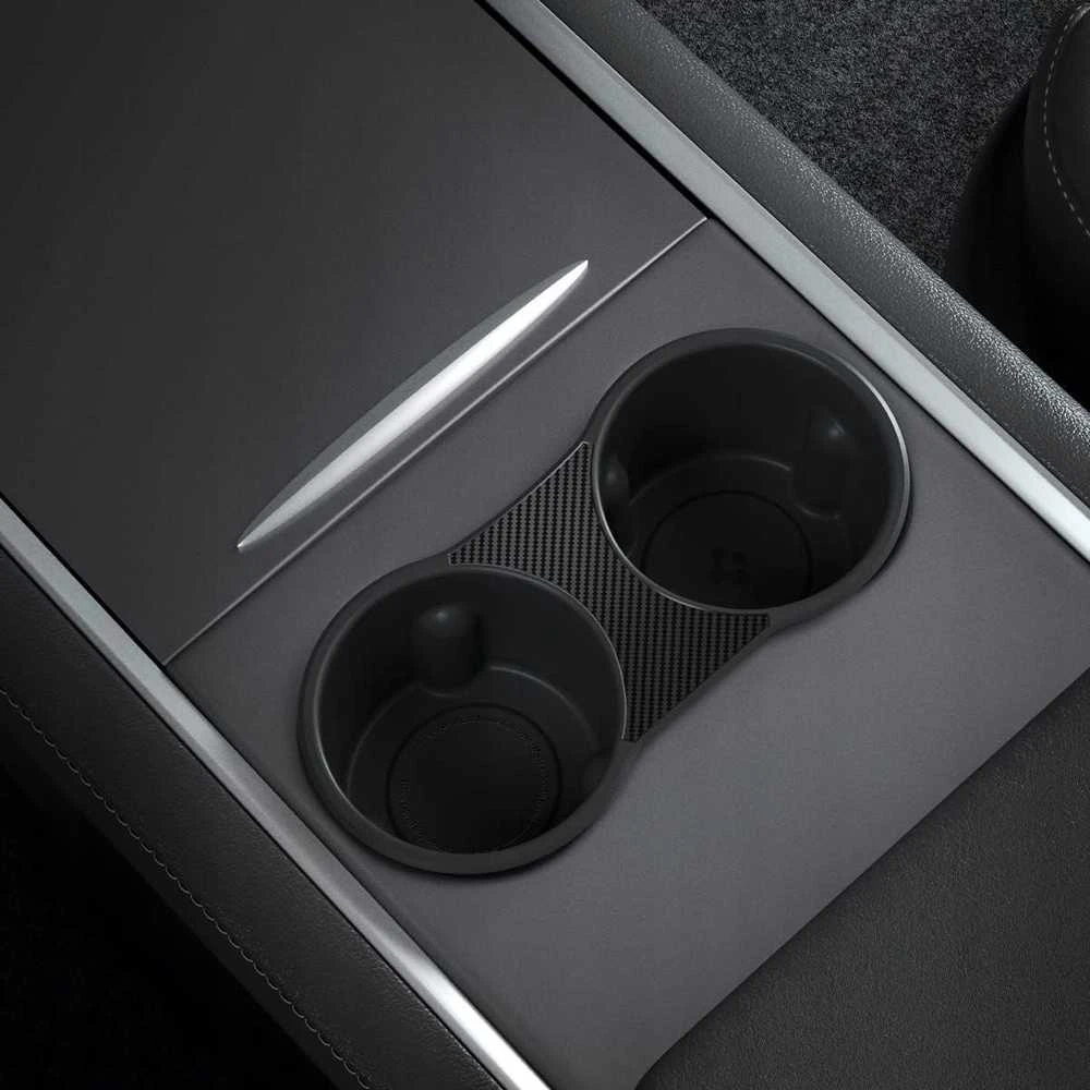 Spigen Tesla centrinės konsolės puodelio laikiklio įdėklas (2021/2022), juodas - Model Y/3