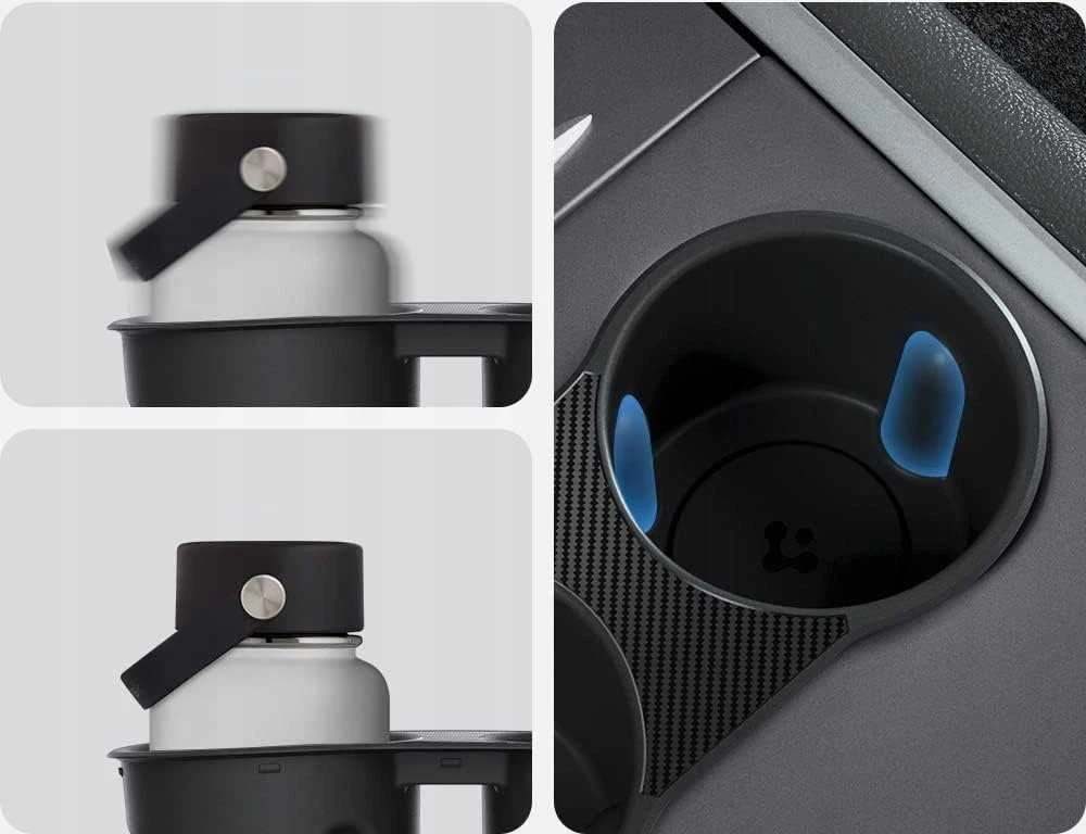 Spigen Tesla centrinės konsolės puodelio laikiklio įdėklas (2021/2022), juodas - Model Y/3