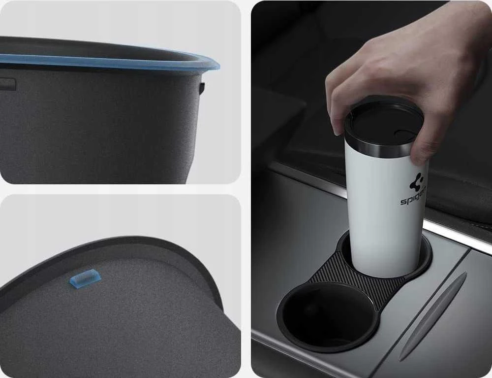 Spigen Tesla centrinės konsolės puodelio laikiklio įdėklas (2021/2022), juodas - Model Y/3