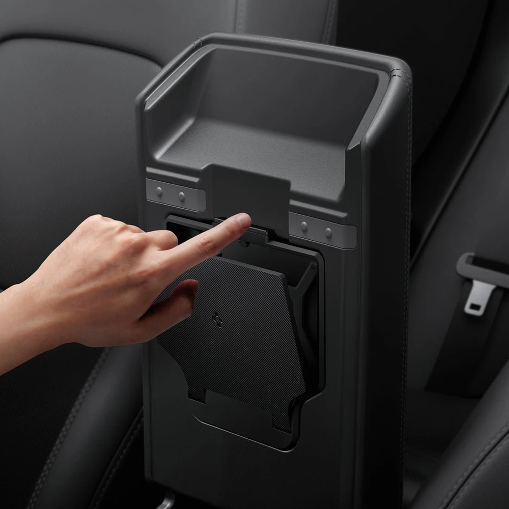 Spigen Tesla centrinės konsolės organizatorius — paslėpta daiktų dėžutė, juodas - Tesla Model 3 2024