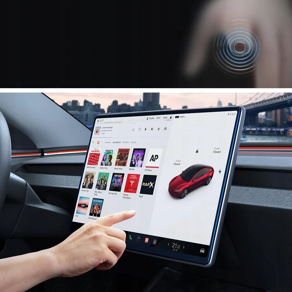 Spigen Tesla EZ Fit antirefleksinė ekrano apsauga, 1 vnt., skaidri - Tesla Model 3 2024