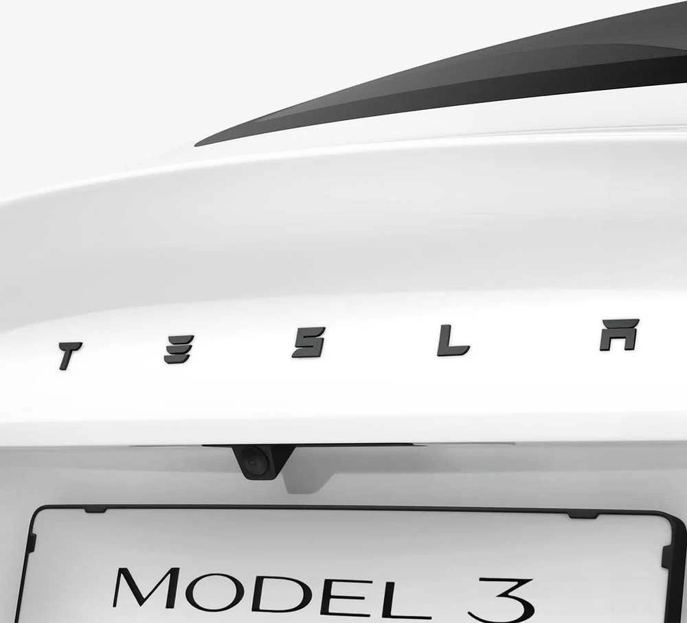 Spigen Tesla galinės emblemos (logotipo) pilnas dangtelis, juodas - Tesla Model 3 2024