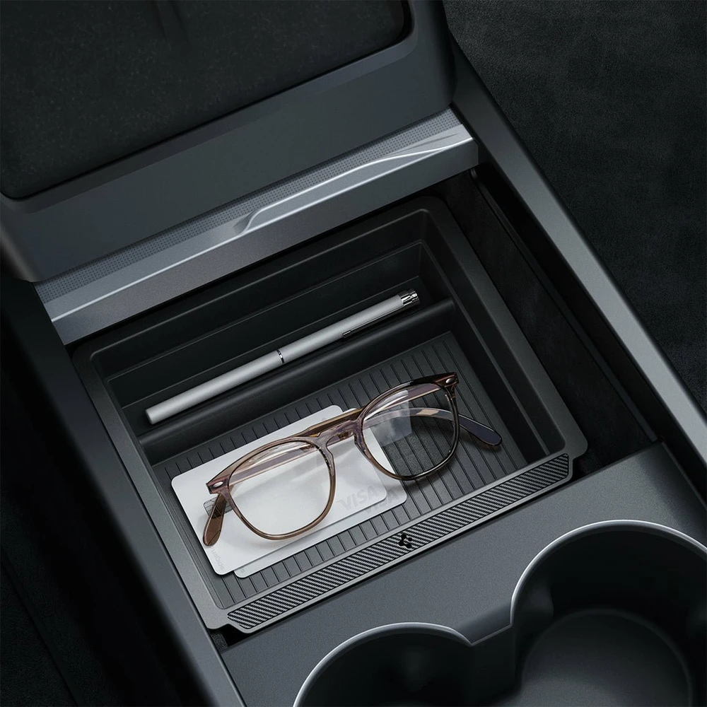 Spigen Tesla stumdomas konsolės organizatorius (apatinis), juodas - Tesla Model 3 2024