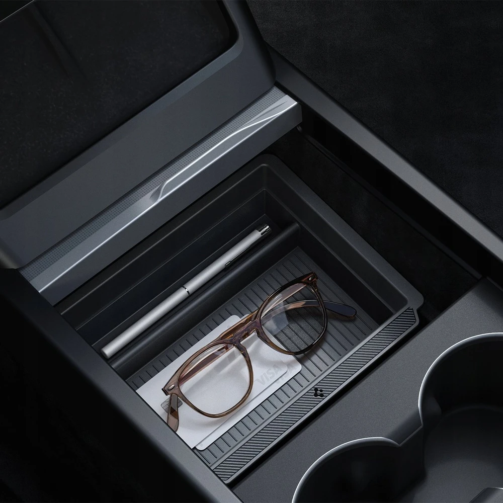 Spigen Tesla stumdomas konsolės organizatorius (apatinis), juodas - Tesla Model 3 2024