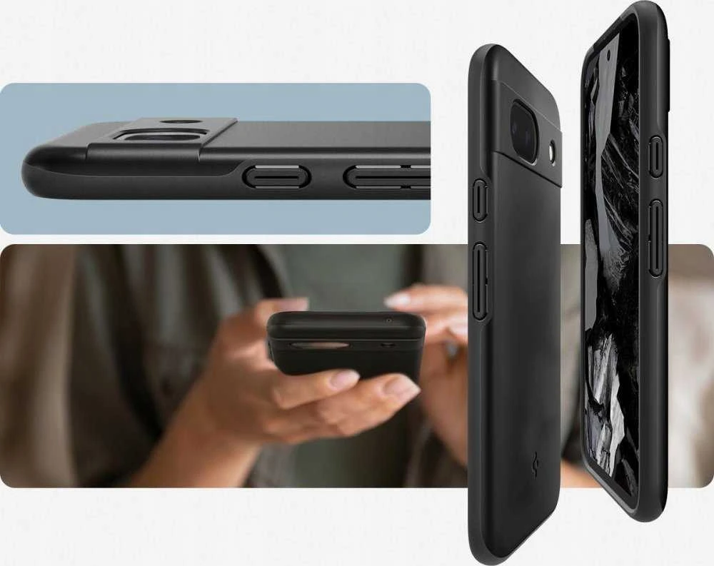 Spigen Thin Fit – dėklas skirtas Google Pixel 8A Juodas
