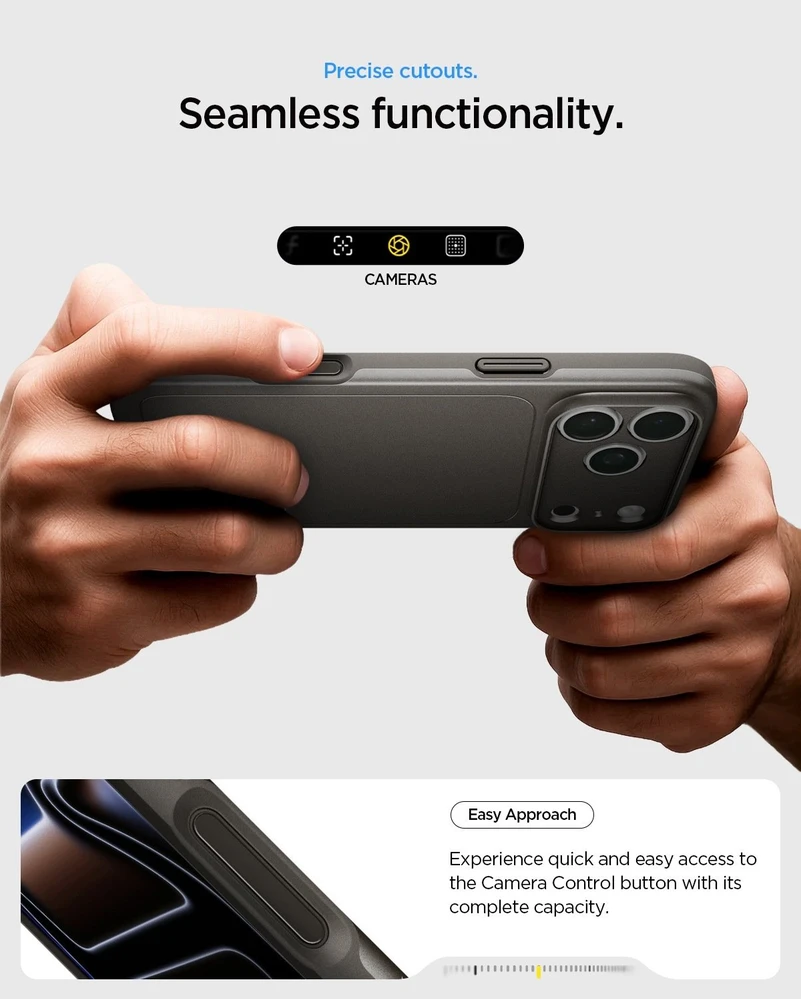Dėklas Spigen Thin Fit MagSafe iPhone 17 Pro / 18 Pro GUNMETAL