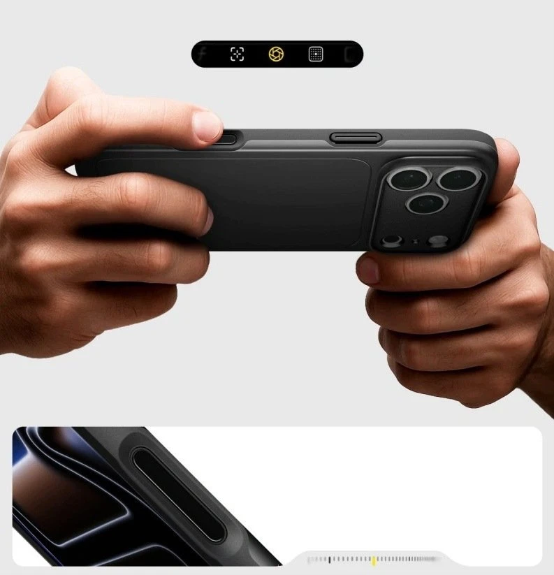 Dėklas Spigen Thin Fit MagSafe iPhone 17 Pro Max / 18 Pro Max juodos spalvos
