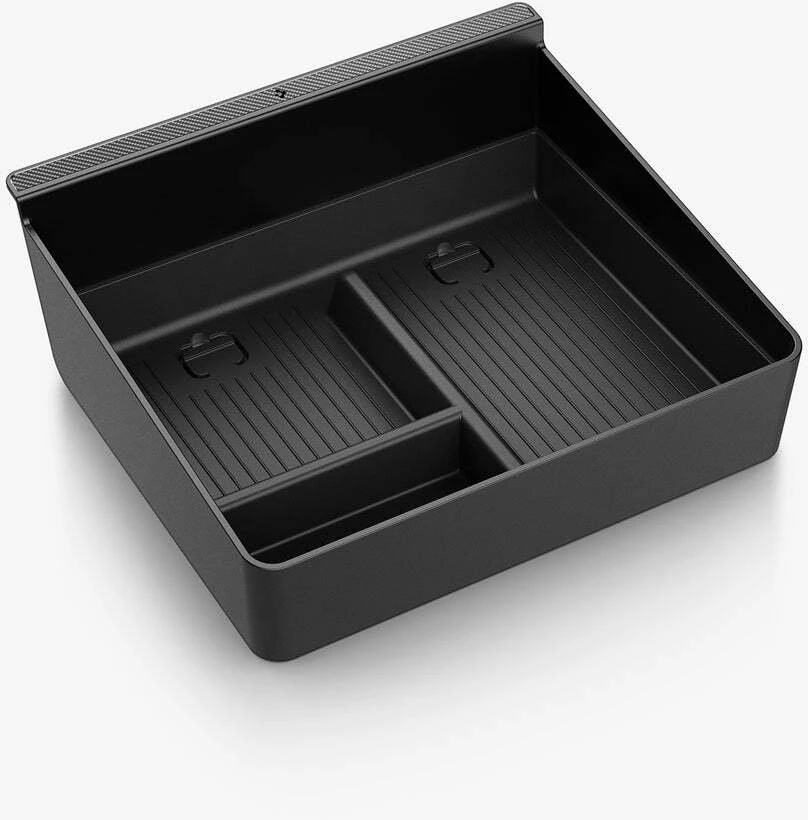 Spigen Tesla centrinės konsolės organizatorius (apatinis), juodas - Tesla Model 3 2024 m.