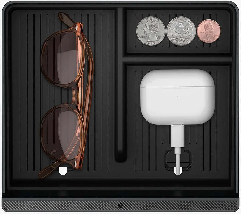 Spigen Tesla centrinės konsolės organizatorius (apatinis), juodas - Tesla Model 3 2024 m.