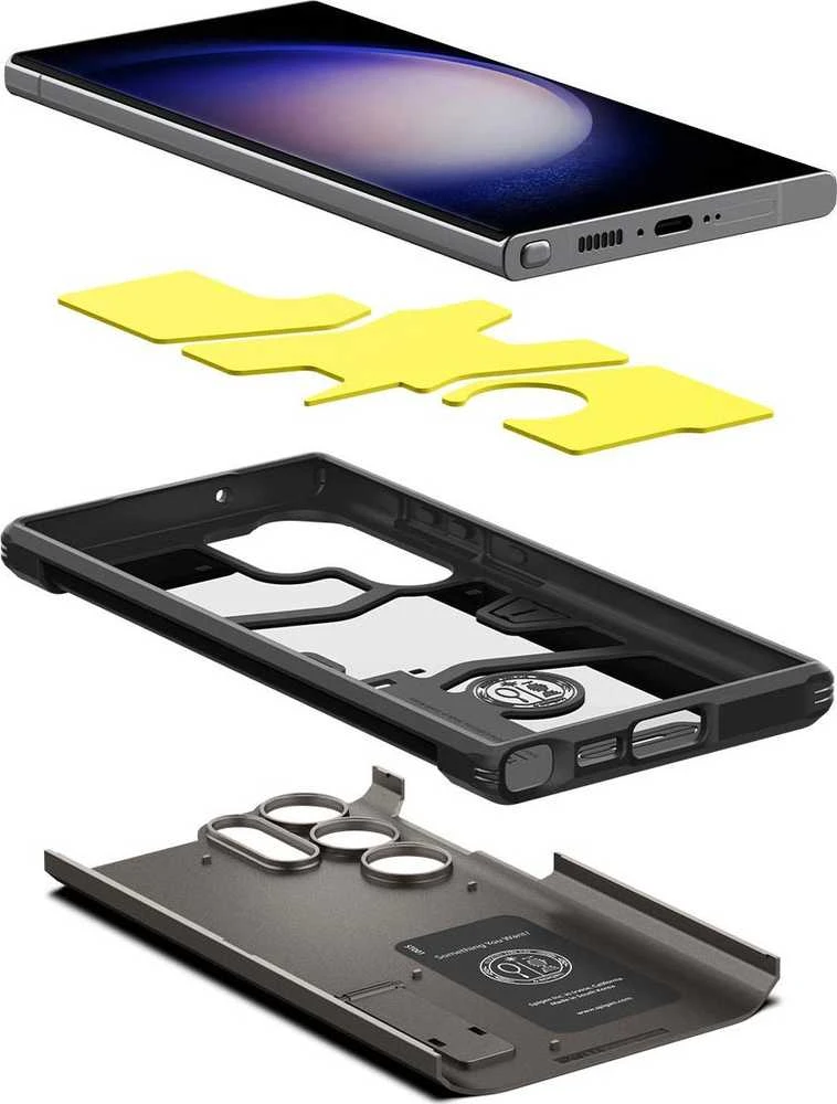 Spigen Tough Armor dėklas skirtas Samsung Galaxy S23 Ultra, spalva - Gunmetal