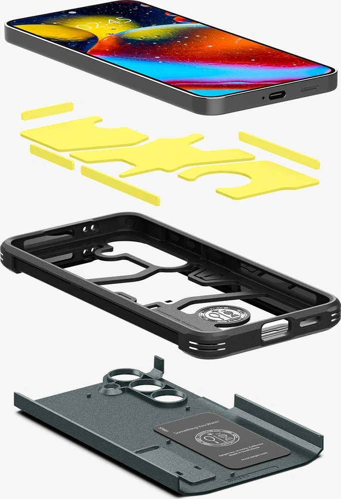 Spigen Tough Armor dėklas, skirtas Samsung Galaxy S24 abyss žalios spalvos