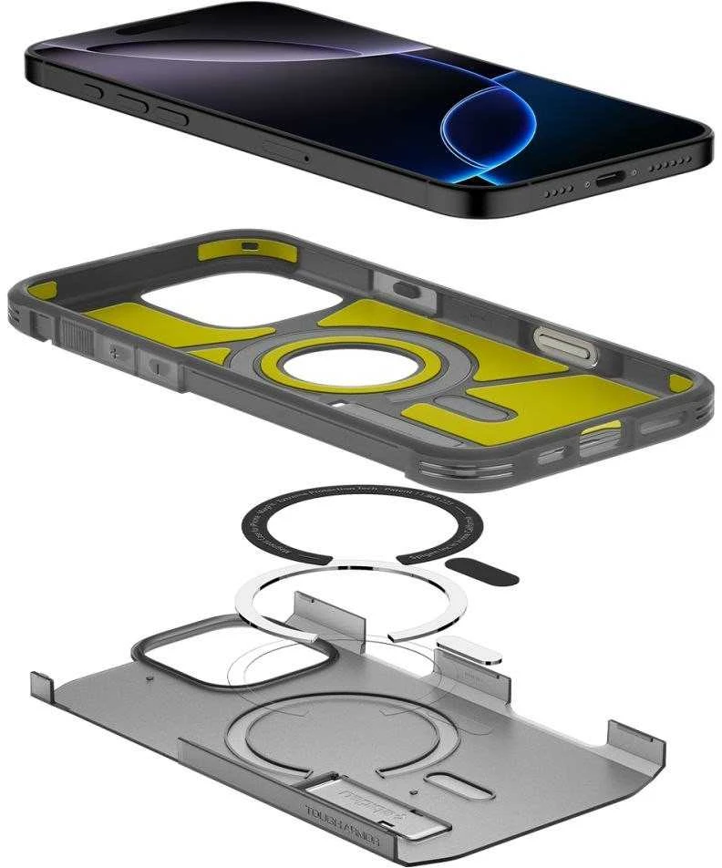 Spigen Tough Armor "T" Mag MagSafe dėklas iPhone 16 Pro - juodas