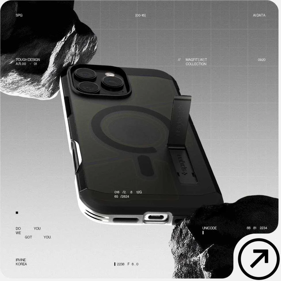 Spigen Tough Armor "T" Mag MagSafe dėklas iPhone 16 Pro - juodas