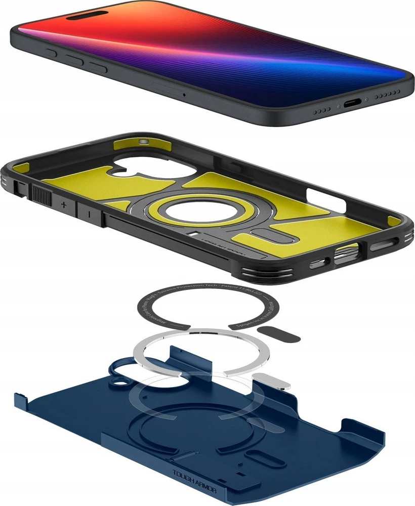 Dėklas „Spigen Tough Armor MagSafe“, tamsiai mėlynas mėlynas – Apple iPhone 16