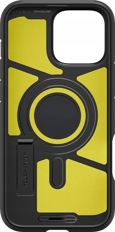 Spigen Tough Armor MagSafe su stoveliu Apple iPhone 16 Pro – dėklas telefonui juodos spalvos