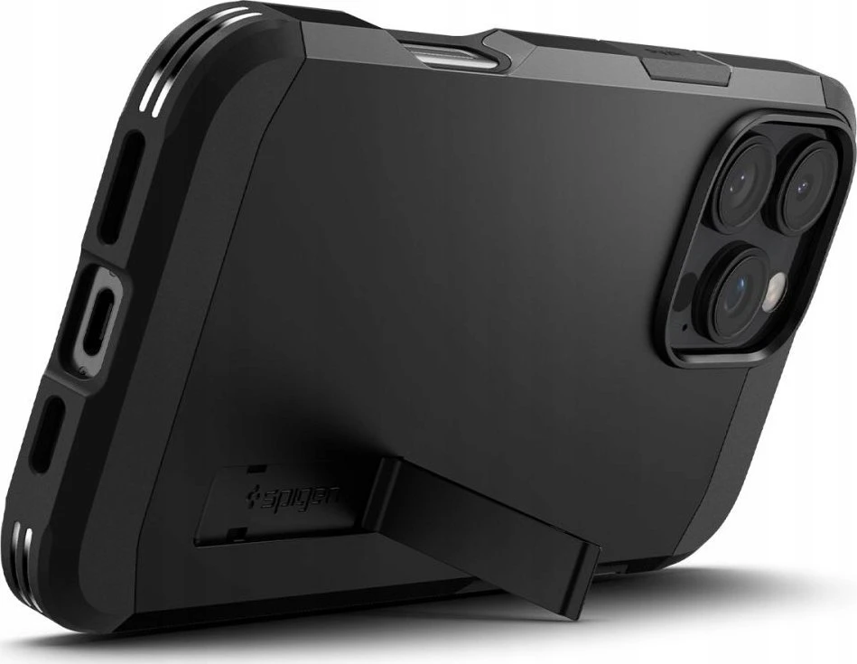 Spigen Tough Armor MagSafe su stoveliu Apple iPhone 16 Pro – dėklas telefonui juodos spalvos