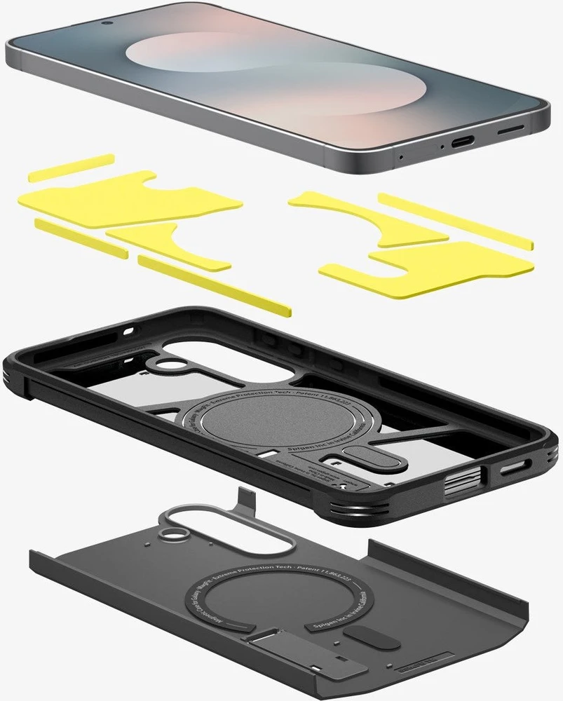 „Spigen Tough Armor MagSafe“ dėklas, juodas - „Samsung Galaxy S25 FE“