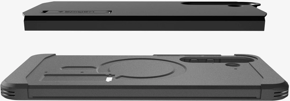 „Spigen Tough Armor MagSafe“ dėklas, juodas - „Samsung Galaxy S25 FE“