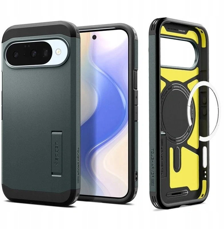 Spigen Tough Armor Mag MagSafe dėklas skirtas Google Pixel 10 / 10 Pro – žalios spalvos