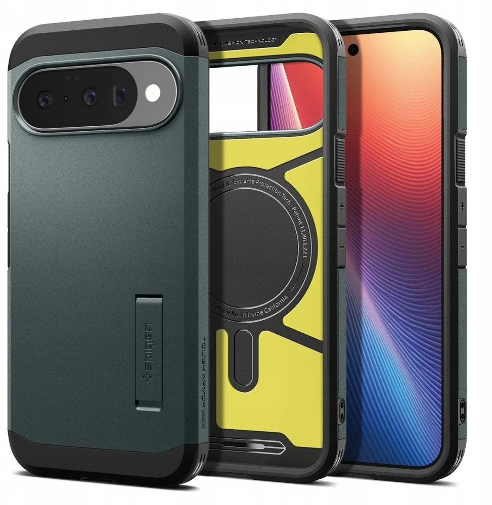Spigen Tough Armor Mag MagSafe dėklas skirtas Google Pixel 10 / 10 Pro – žalios spalvos
