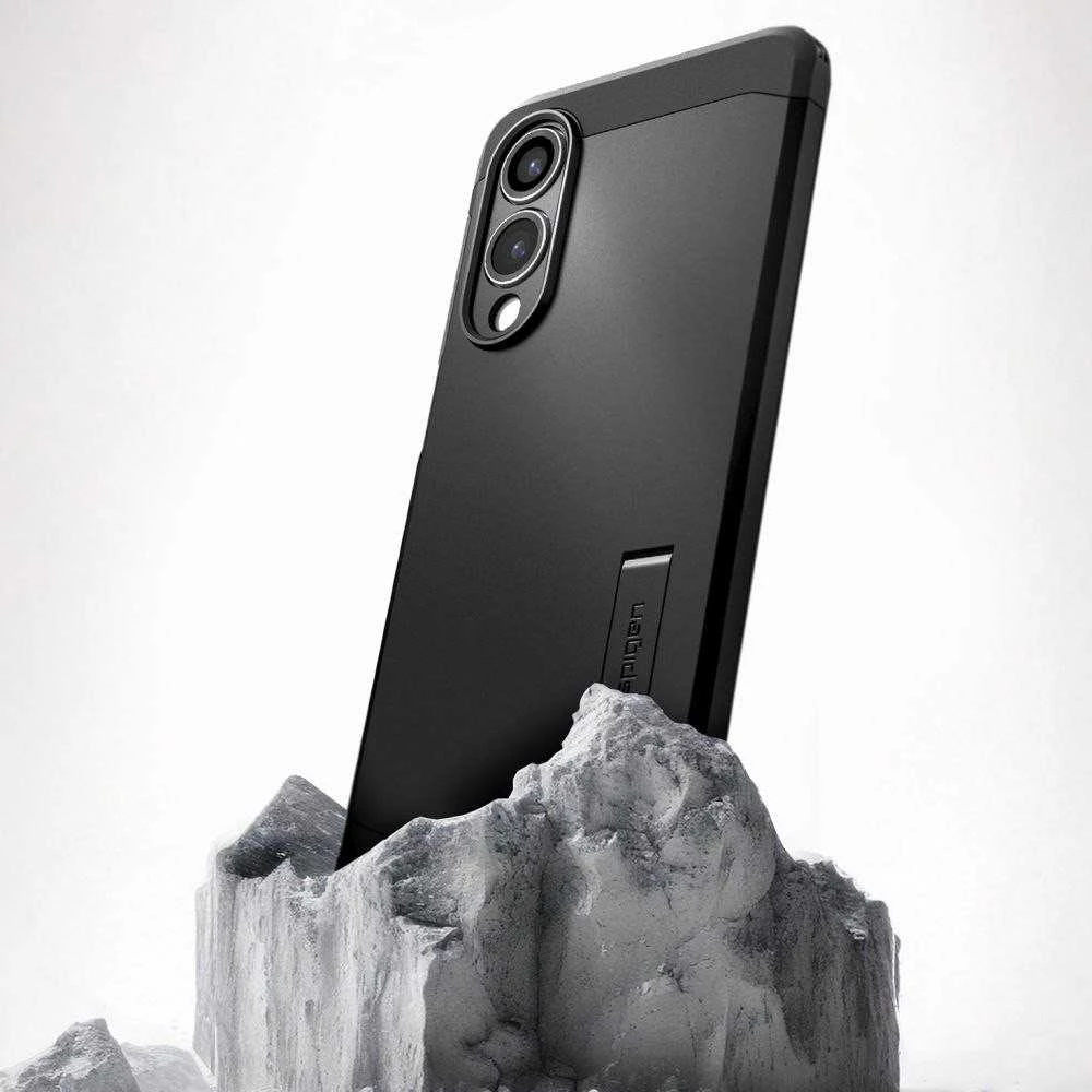 Spigen Tough Armor MagSafe dėklas skirtas Samsung Galaxy S25 Edge – juodos spalvos