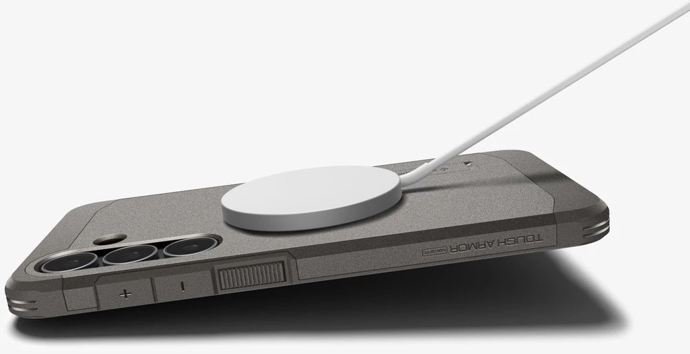 Spigen Tough Armor Mag MagSafe dėklas skirtas Samsung Galaxy S25 FE – Graphite