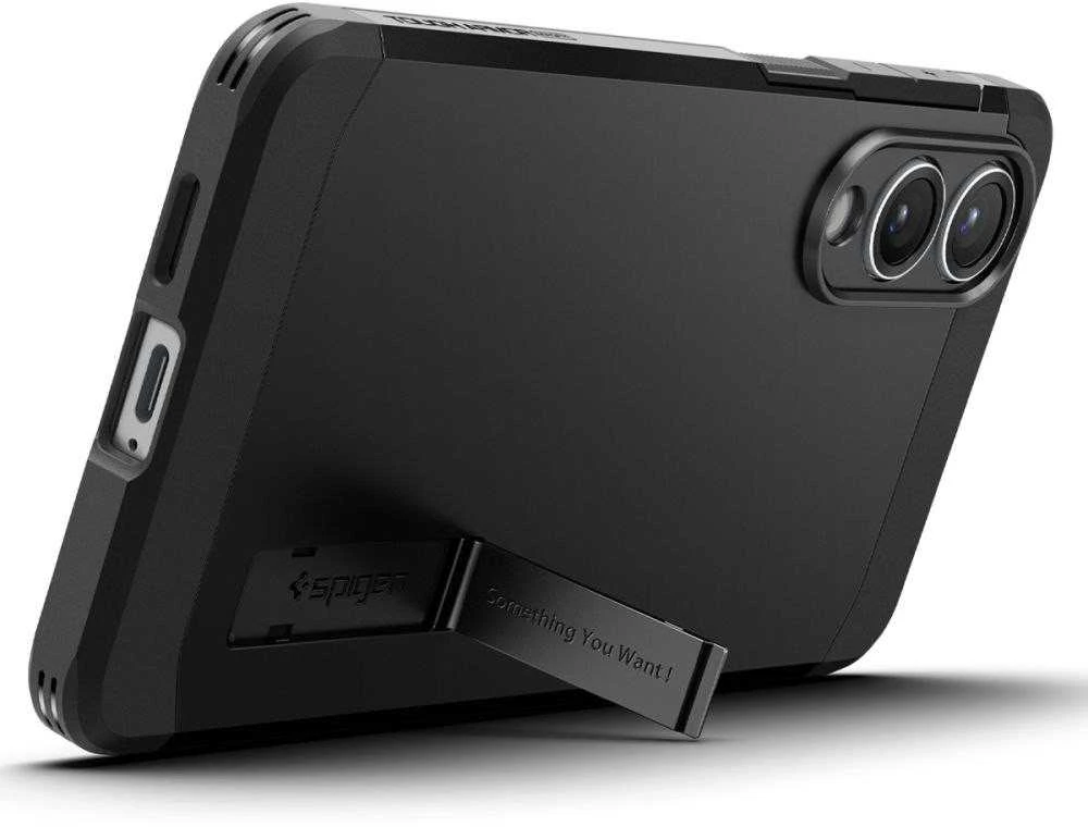 Spigen Tough Armor MagSafe dėklas skirtas Samsung Galaxy S25 Edge – juodos spalvos