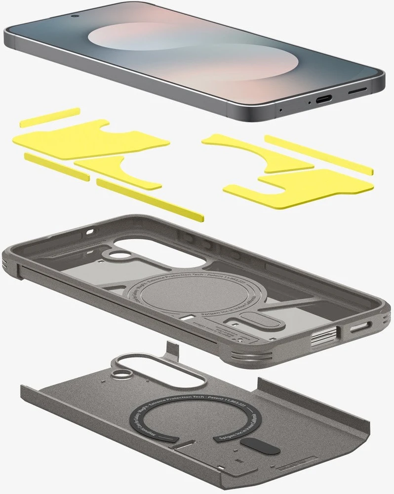 Spigen Tough Armor Mag MagSafe dėklas skirtas Samsung Galaxy S25 FE – Graphite
