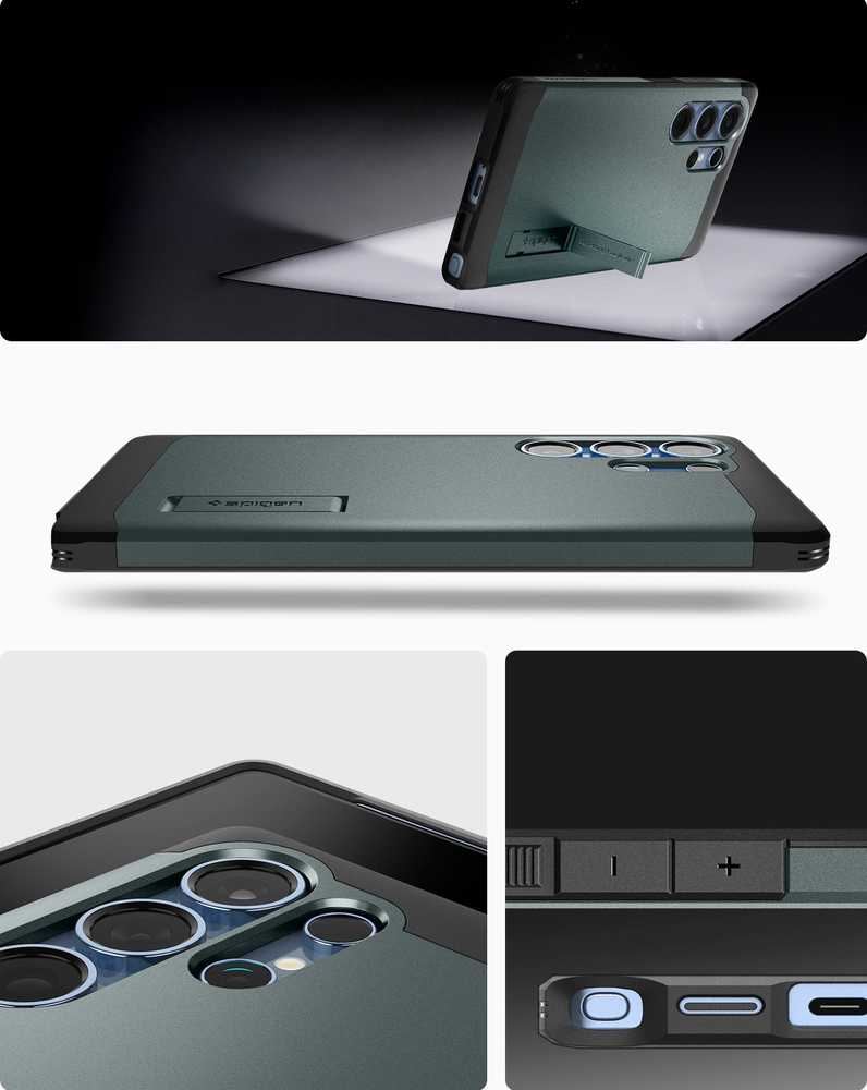 Spigen Tough Armor MagSafe - dėklas skirtas Samsung Galaxy S25 Ultra Abyss Žalias