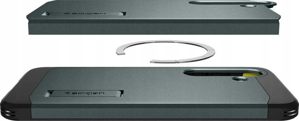 Spigen Tough Armor MagSafe dėklas skirtas Samsung Galaxy S25 – žalios spalvos