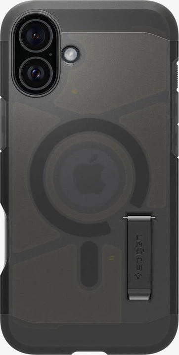 Dėklas „Spigen Tough Armor MagSafe“, šerkšno juodas - iPhone 16