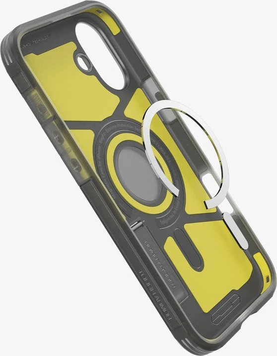 Dėklas „Spigen Tough Armor MagSafe“, šerkšno juodas - iPhone 16
