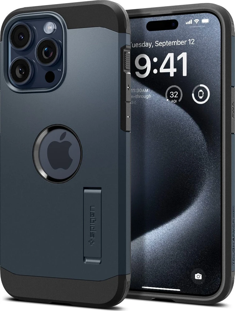 Spigen Tough Armor (MagFit) dėklas skirtas Apple iPhone 15 Pro Max, spalva - Metal Slate