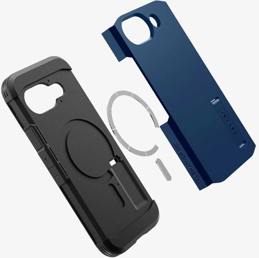 Dėklas Spigen 029 d. „Tough Armor MagSafe“ tamsiai mėlynas – „Google Pixel 9a“